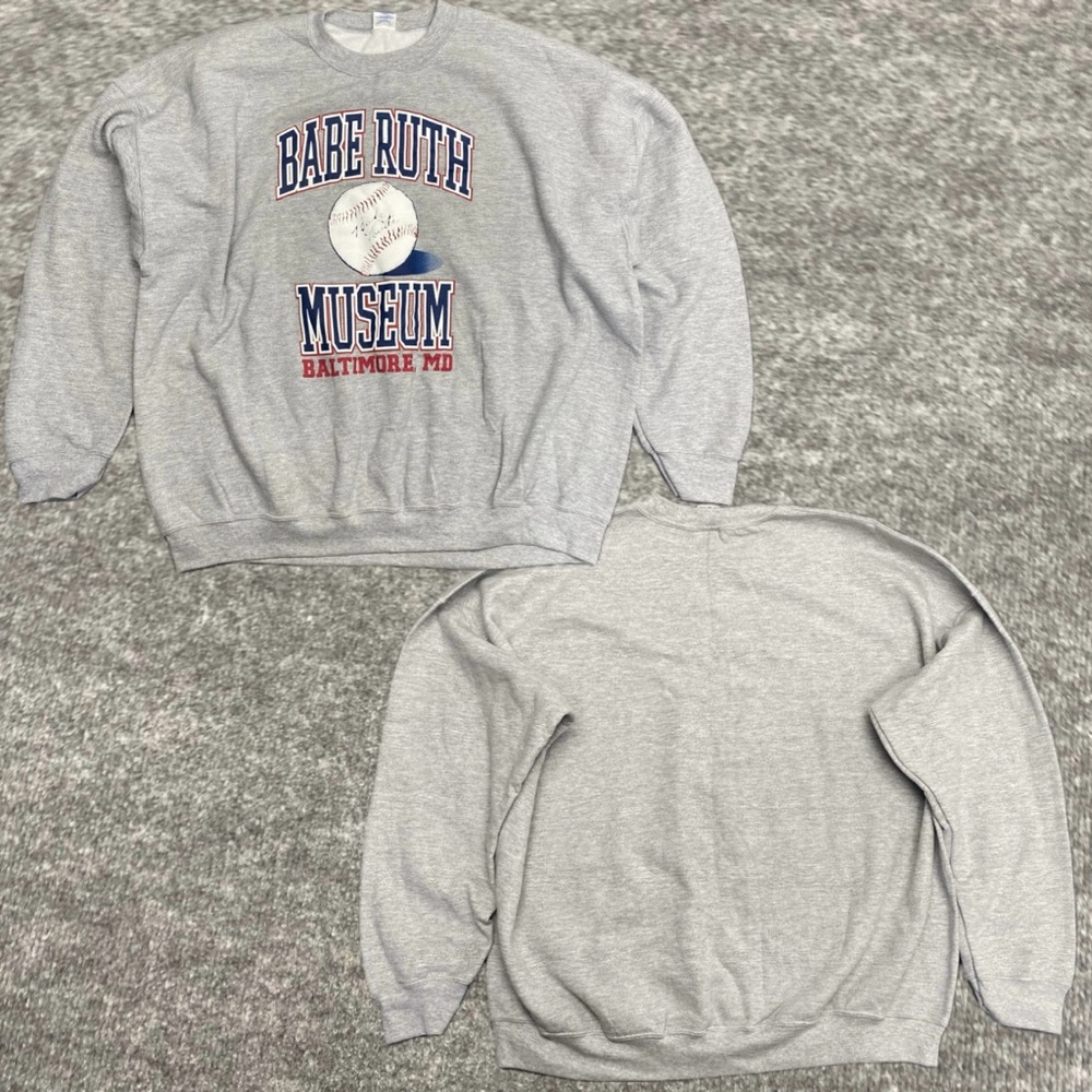 Gildan BABE RUTH Museum Grey Sweater Size 3XL